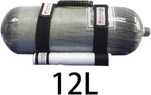 Miniatura 7 de Acecare 6.8L/9L/12L PCP Correa de tanque de aire ajustable Mango portátil Buceo Portador de fibra de carbono Cilindro Titular