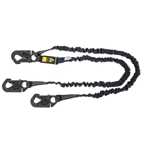 Safewaze 023-2105 - Arc Flash 6' Energy Absorbing Lanyard: Aramid, Dual Leg, Dielectric