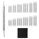 JRSHIRLEYLTD Set di 144 barre a molla in acciaio inox, 8 – 25 mm, attrezzi professionali per la rimozione dell'orologio, 18 diverse misure, argento, con 1 panno per la pulizia