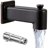 Oil Rubbed Bronze All Metal Tub Spout with Diverter, KES 5-3/8 Inch Bathtub Faucet Slip On, Bathtub Spout Replacement Fits 1/2 Inch Copper Pipe, PTSN300-ORB