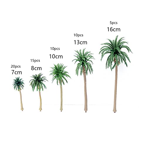 Maxgoods Mini Palm Tree Miniature Transfiguration Micro Landscape Projects Model Architecture Landscape Artificial Scenery(16Cm-5Pcs) #TOP1
