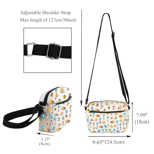 CMNIM Cartoon Bear Crossbody Purse Bear Lover Gifts for Women Friends Cartoon Fans Gift Funny Poor Bear Crossbody Travel Bag2