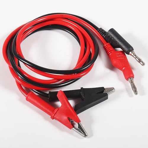 Image of 4PCS Stackable 4MM Banana Plug to Alligator Clip Test Lead Wire Cable Banana Plug Test Lead for Electrical Test(2 Red and 2 Black)