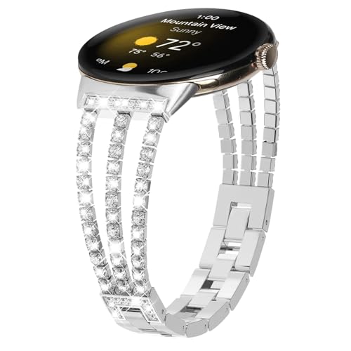 Alociaga �L���L�����^���o���h Google Pixel Watch 3 41mm/2/1 �E�H�b�`�o���h�Ή� �L���L���_�C�������h�`�F�[�� �X�^�C���b�V���ȃ��f�B�[�X�X�g���b�v Pixel Watch 3 41mm/2/1�X�}�[�g�E�H�b�`�̌����p