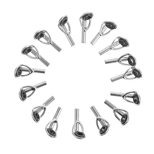 SOPOTUTU 20個 ?竿先端修理キット ステンレス製 ガイドリング 軽量耐腐食性 フィッシングロッドガイド 修理用アクセサリー 釣り愛好家向け携