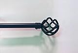 Material: Acero 1.2 mm ForenTex - Barra de Cortina, (T20032), Negro Envejecido, Envejecido Barra de 19-16 mm de Grosor Extensible 160-310 cm, con Cabezales Decorativos y Kit de fácil instalación incluidos