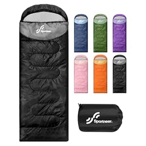 Sportneer Sleeping Bag Camping Sleep Bags: Sleeping Bags for Adults & Kids Sleeping Bag 3-4 Season Warm Lightweight Compact Sleep Bag for Adult Girls Boys