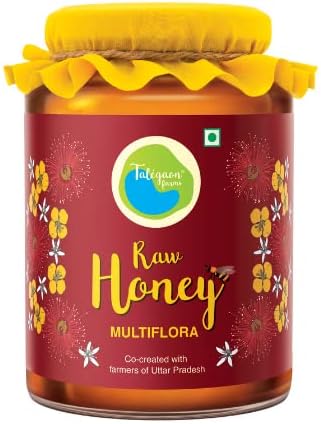 Talegaon Farms Raw Natural Multiflora Honey | Unprocessed | Unpasteurized | Unfiltered | Pure | NMR Certified - 500 GMS