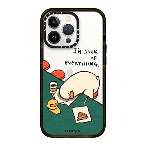 CASETiFY �C���p�N�g�P�[�X iPhone 13 Pro - I'm Sick Of Everything By SSEBONG - �N���A �u���b�N