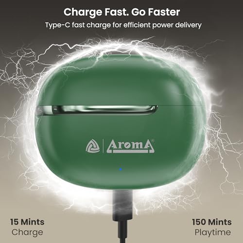 Image of AROMA TWS7 Star V5.4 Upto 60Hr Playtime*, ENC, Dual Paring, Fast Charging, Heavy Bass Bluetooth