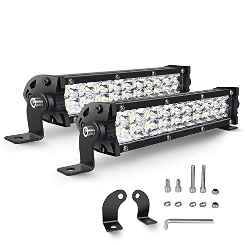 7 Inch Dual Row Led Light Bar Pods - Slim LED Spot Flood Off Road Driving Light, LED Fog Lights Work Lights for Trucks Off Road ATV UTV SUV Boat 2-Pack