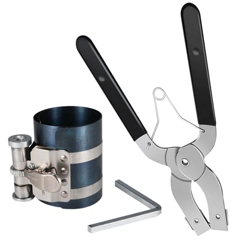 YNPQTDS Compresor de Segmentos de Pistón,Kit de Instalación y Extracción de Acero para Segmentos de Pistón de Motor Automotriz | Equipo De Reparación Automotriz Con Pinza Para Vehículo