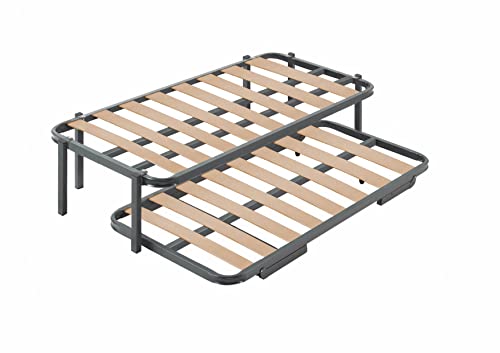 Cama Nido Metálica | Estructura Reforzada con Doble Barra Superior | 6 Patas | Medida 80x180 cm