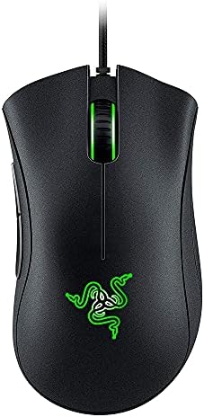 Razer DeathAdder Essential Wired Gaming Mouse I Single-Color Green Lighting I 6400DPI Optical Sensor- Black - RZ01-03850100-R3M1