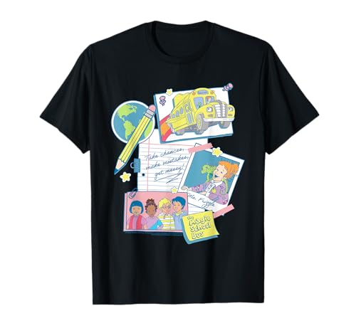 The Magic School Bus Classroom Items Collage Retro Cartoon T-Shirt