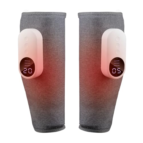 LIARTY Masajeador inalámbrico de rodilla con potente calor infrarrojo, 3 niveles de calor y vibración para aliviar el dolor articular, recargable (Grey-1pack)