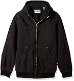 Levi's mensLM5TC521Tall Cotton Canvas Workwear Hoody Bomber With Full Sherpa Lining Denim Jacket - black - 3X-Large Tall