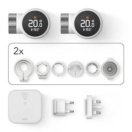 tado° Smartes Heizkörperthermostat X – Starter Kit mit Bridge X, Heizungssteuerung per App und...