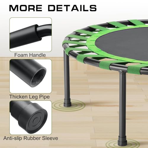image for AOTOB 40” Fitness Trampoline for Adult, Max Load 450 LBS Foldable Mi
