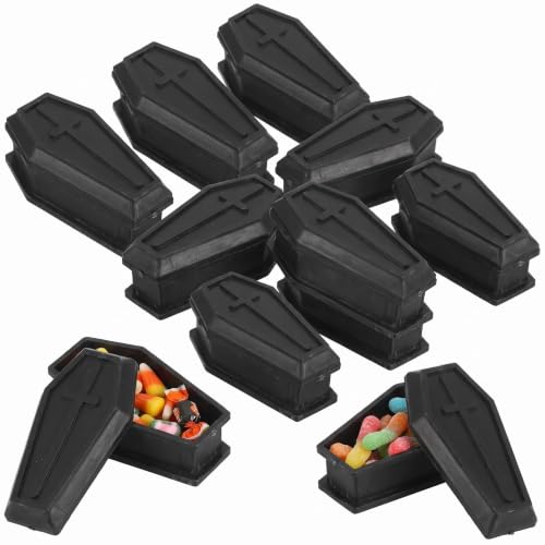 MAGICLULU 12pcs Mini Black Coffin Model, Gothic Candy Boxes for Halloween