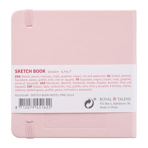Talens Art Creation - Sketchbook Pastel Pink, 12x12cm, 140g, 80 Sheets, Hard-Bound, Acid-Free Paper