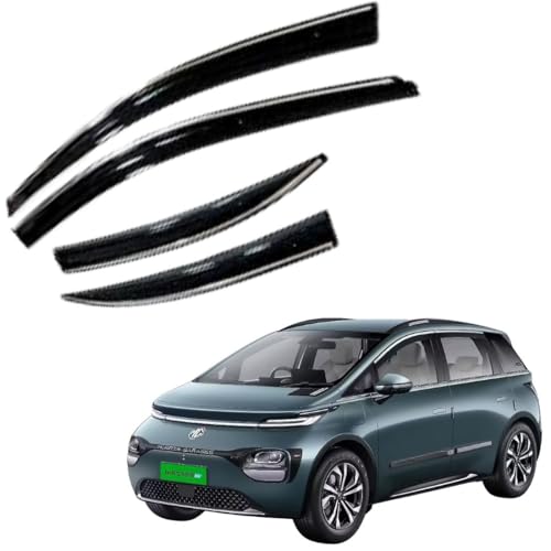 Image of CAR SAAZ Chrome Line Door Visor for MG Windsor Pro (2024-present) (Set of 4Pcs) | Rain Guard | Wind Deflector