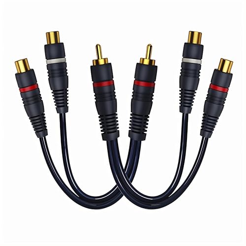RCA Splitter 1 Male to 2 Female 2 Pack RCA Cable Y Splitter Adapter