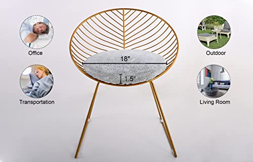 Rtizon Round Chair Seat Cushion, Grey Soft Furry Non-Slip Chair Pads, 18X18 Inches Circle Stools Seat Pads For Dining Kitchen Office Floor Car Chairs #TOP3