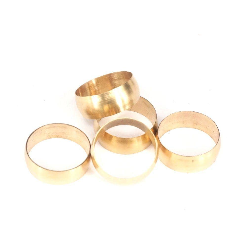 5pcs Fit 18mm O/D Tube Brass Fit Compression Sleeve Fitting Sleeve Ferrule Ring