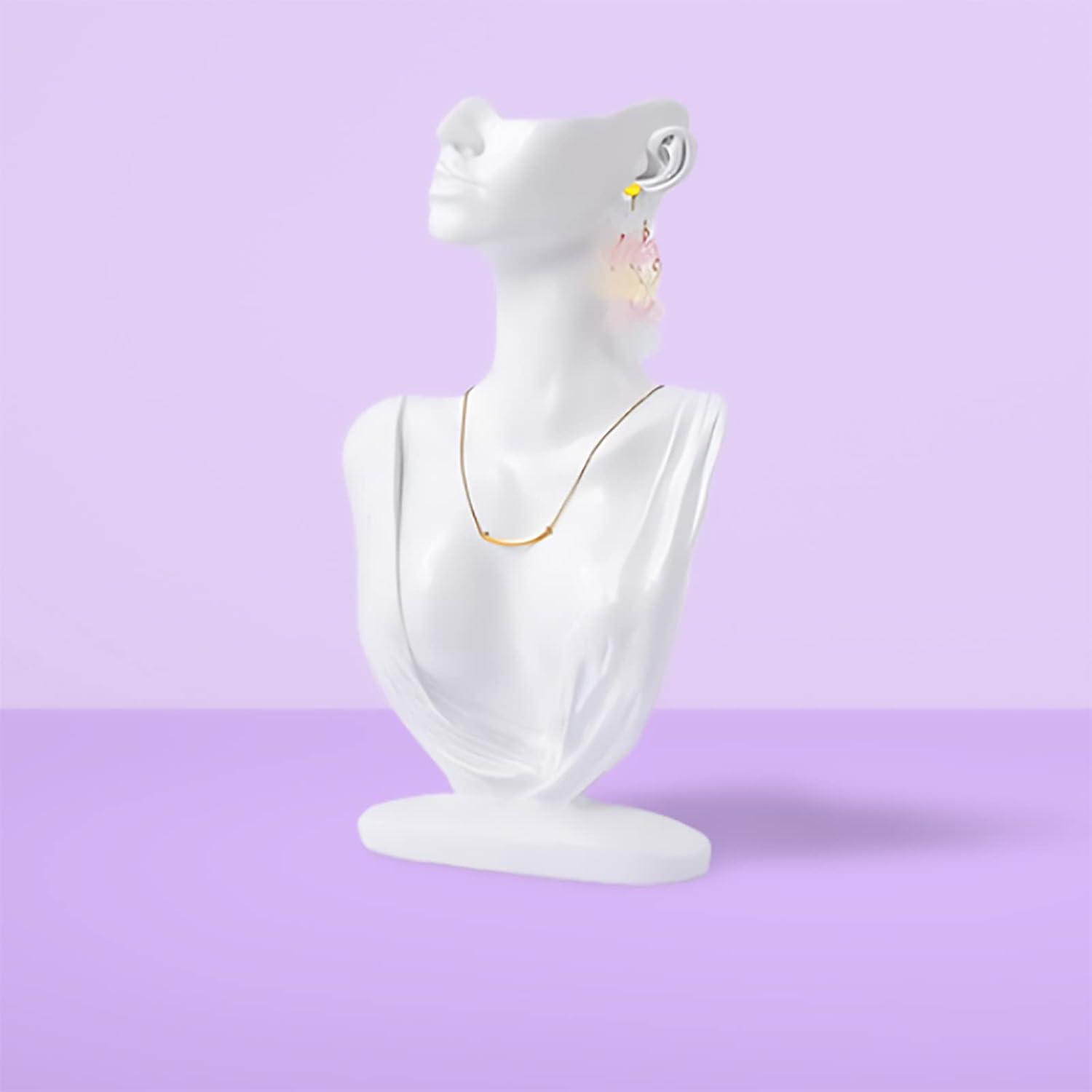 White Resin Jewelry Mannequin Bust Necklace Display Earring Pendant Chain Display Stand Model Holder for Shows Selling Home Decor - Image 3
