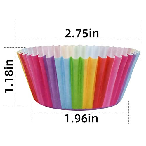 100 Pack Cupcake Baking Cups Rainbow Cupcake Liners Standard Size Rainbow Muffin Liners For Birthday Party Wedding Cake Paper Cup Colorful Cupcake Wrappers Food Grade Greaseproof Paper Muffin Liner #TOP5