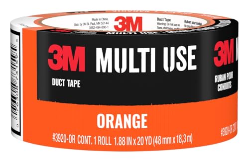 3M Multi-Use Colored Duct Tape Orange, 1.88 Inches by 20 Yards, 3920-OR, 1 Roll