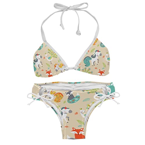 Bikini paon et renard multicolore idéal pour vos journées plage