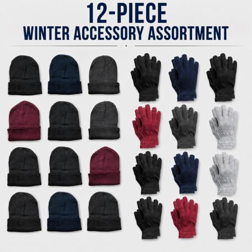 Image of YACHT & SMITH Winter Beanies, Bulk Cold Weather Thermal Warm Stretch Skull Cap, Mens Womens Unisex Hat