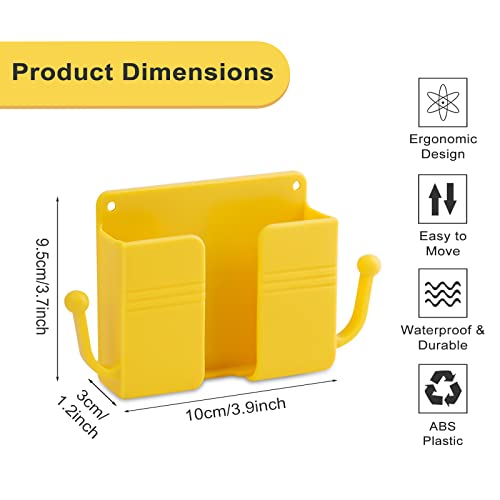 Critive-Shop 5 Pcs Wall Mount Phone Holder, Phone Stand For Bed, Wall Mounted Shower Phone Holder Remote Control Holder With Hooks, Self-Adhesive Universal Media Organizer Storage Box (Mixed Colors) #TOP1