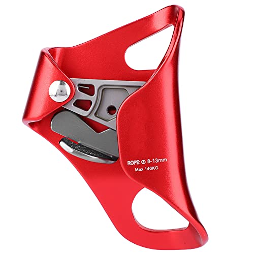 Natudeco Mountaineering Climbing Chest Ascender Rappelling Gear Equipment Rope Clamp for Rock Climbing Tree Arborist Rescue Caving Mountaineering (Red)