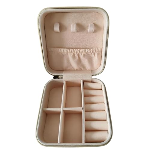 Porta joias Resistente Para Viagem Brincos Colares Aneis Rosa | Para Mulheres | Mini Maleta Estojo O