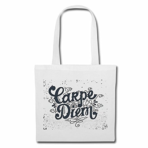 Bolsillo Bolso Bolsa CARPE DIEM disfrutar del día DISFRUTAR FIN DE VIDA DE REGALO DE CUMPLEAÑOS Navidad Pascua Bolsa de deporte Bolsas de Blanco