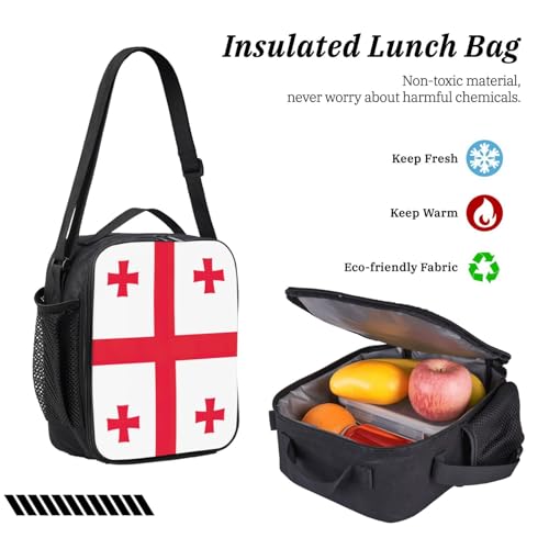 Sac à dos école drapeau Géorgie complet résistant aux fuites de repas et léger - 6