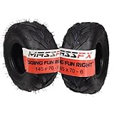 2 Set MASSFX MS 145/70-6 6Ply Go-Kart, Mini Bike, ATV, Lawn Tires 145x70-6 145x70x6 Side Bite Tread