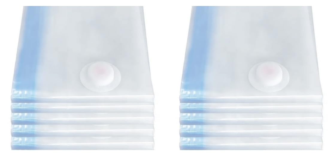 10-Pack Vacuum Compression Storage Bags Large, Clear, Used For Travel, Clothes, Space Saving