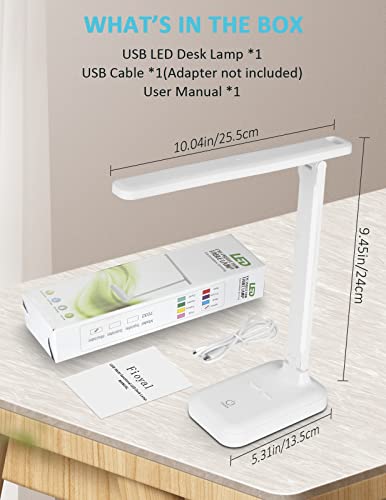 Fioyal Small Desk Lamp Led Desk Lamps For Home Office, Dimmable Desk Light With Adjustable Arm And Sensitive Touch Control, 3 Colour Temp Table Light Office Lamp For Work Study Reading(Ivory White) #TOP6