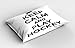 ABAKUHAUS Hockey Federe Cuscini Stampata, Mantenere Parole Calm And Play, Decorativo e Dimensioni Standard, 80 cm x 40 cm, Nero Bianco