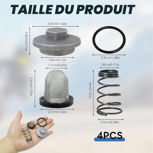 Supecesorio Moto Scooter Huile de Vidange Bouchon Ensemble, Bouchon Vidange D'huile Moteur, Joint Torique + Filtre + Ressort, pour 50-150cc GY6 Moto Set D'accessoires – vue 2