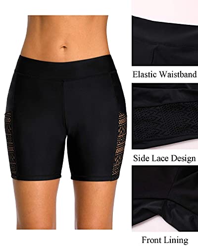 Beautyin Women'S Swim Shorts Side Mesh Boardshort Quick Drying Swimsuit Shorts L thumb #3