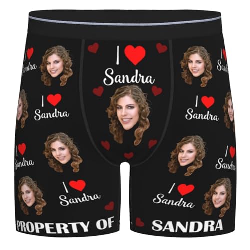 Custom Boxers for Men Personalized Long Underwear with Photo Face On Them Customized Gifts for Boyfriend Husband Him