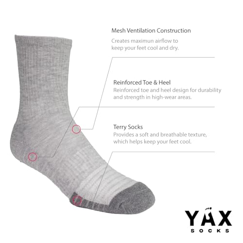 Image of Women's Athletic Socks, Pack of 6, Made with Combed Cotton - Size 9-11