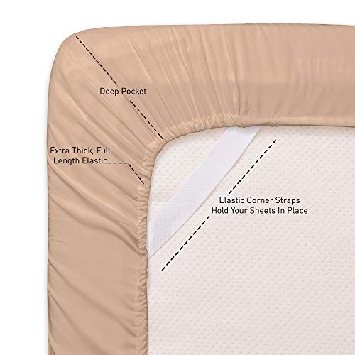 1500 Supreme Collection Rv Short Queen Sheets Set, Taupe - Short Queen Bed Sheets For Rv Camper Mattress, 1500 Supreme Collection Soft Sheets, Rv Queen Size, Taupe #TOP2