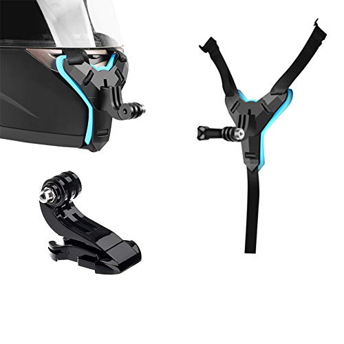 Junzheng Montura Correas de Casco,Soporte de Fijación Titular Integrado para Cámara,para GoPro Hero 2018/7/6/5/4/3, Xiaomi YI 4K Lite,SJCAM Cover