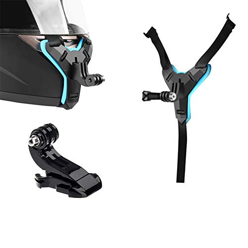 Junzheng Motorcycle Helmet Chin Mount,Full Face Front Chin Mount with J Hook,Compatible with GoPro Hero 8/7/6/5 etc,Ideal for Taking Action Photos